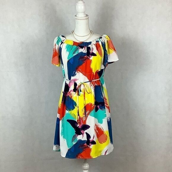 Sz M Hello Miz Multicolored Retro Maternity Dress - Picture 1 of 7